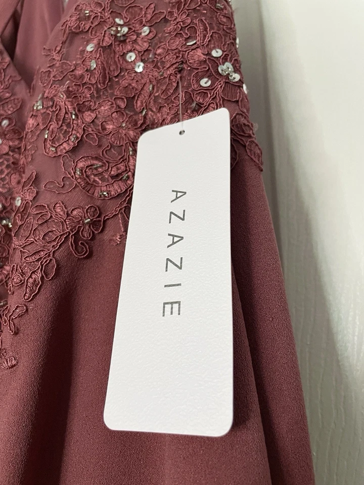 Azazie Bridesmaid Dress Adaly Size A6 Desert Rose Discontinued NWT - Image 3 of 4