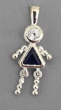Crystal Children Child Silver Birthstone Charm Girl September Sapphire