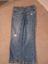 Cat  Jack Toddler Jeans 5T Medium Wash Distressed Skinny Ripped Denim GUC