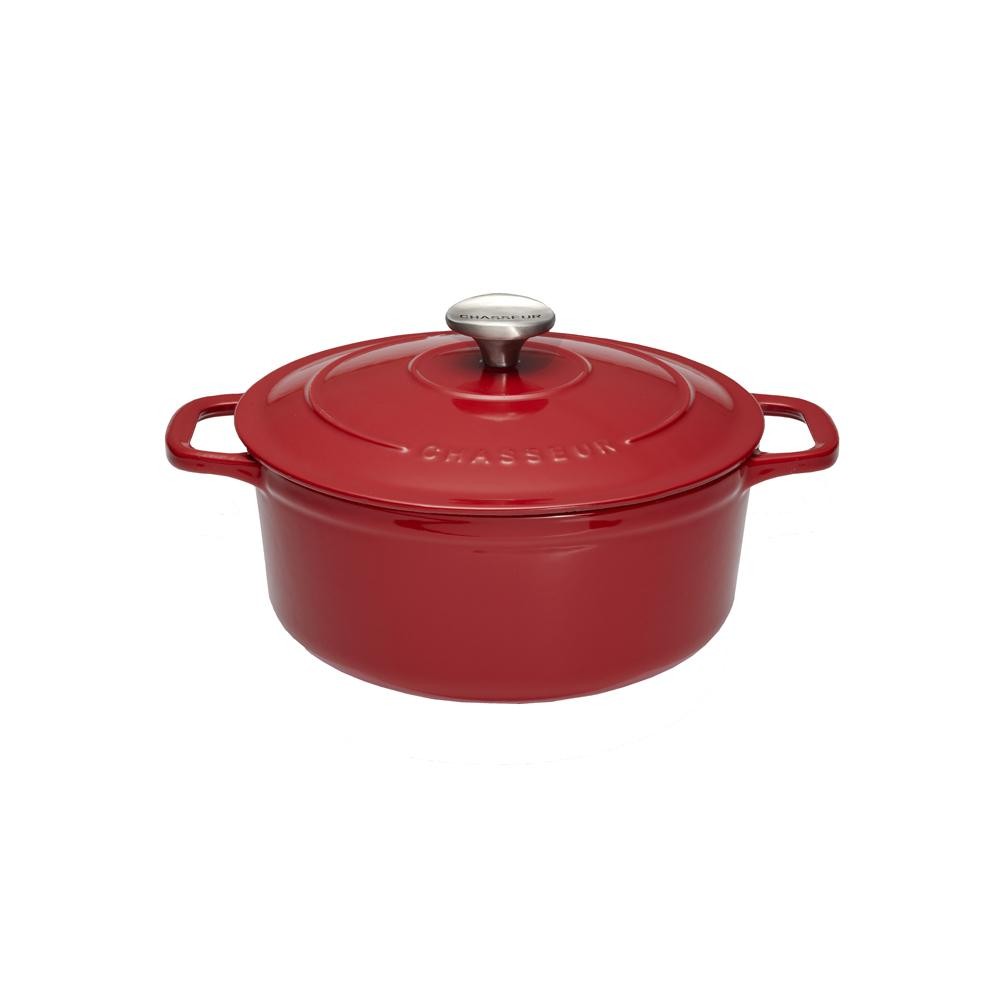 Cocotte ronde 18 cm en fonte émaillée rouge marmite traditionnelle