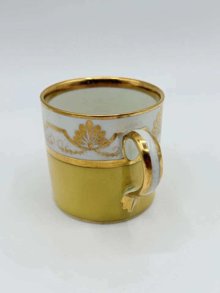 Rare Antike Wiener Porzellan Empire Mokkatasse mit Untertasse, Golddekor, 19. Jh - Bild 4 von 4