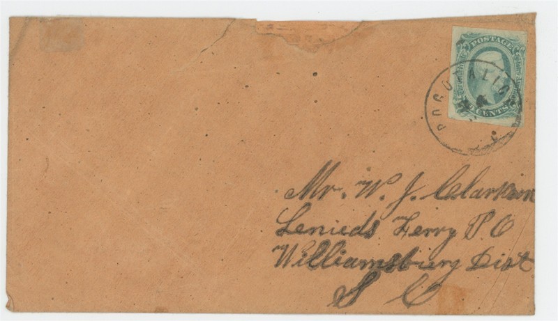 Mr Fancy Cancel CSA 11 POCOTALIGO SC LENIEDS FERRY SC COVER CAT $125