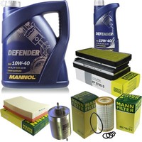 MANN-FILTER Inspektionspaket Mannol 6L Defender 10W-40 FüR Mercedes E-Klasse