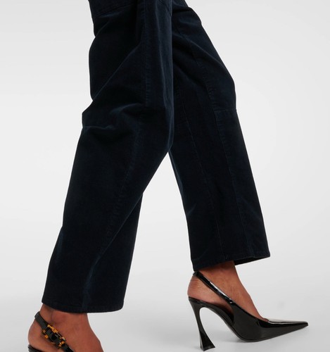 Nili Lotan Shon Pant Dark Navy 6 NWT $450 Bowleg Barrel Corduroy Cord - Picture 4 of 9