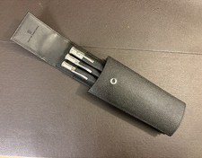 Exklusive Schreibgeräteset Graf v. Faber Castell Classic, Silber, Leder-Etui