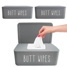3 Pack Flushable Baby Wipe Holder Aesthetic 7.28" L  4.80" W  2.75" Butt Wi...