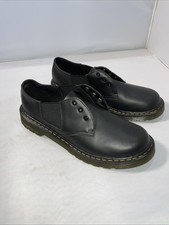 Image of Dr Martens 1461 Elastic Side Black Leather 3 Eye Lace Up Oxford Shoes UK 5 New