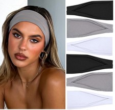 TERSE Headbands for Women, 4 inches Wide, Non Slip 1 Count Pack of 6 , Set 3