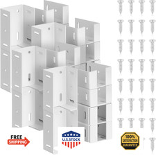 Hicarer 16 Pcs Heavy Duty Aluminum Fence Bracket with Screws for Vinyl Fencing