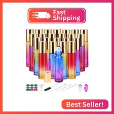 inice 24 10ml Essential Oils Roller Bottles Gradient Color Thick Glass Roll on B