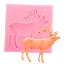 Christmas Deer Silicone Mold 3D Stag Head Fondant Molds Elk Mold For Christmas 