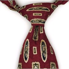 XMI 325 Nordstrom 100% Silk Mens Neck Tie Red Geometric 58 x 3½ USA Made