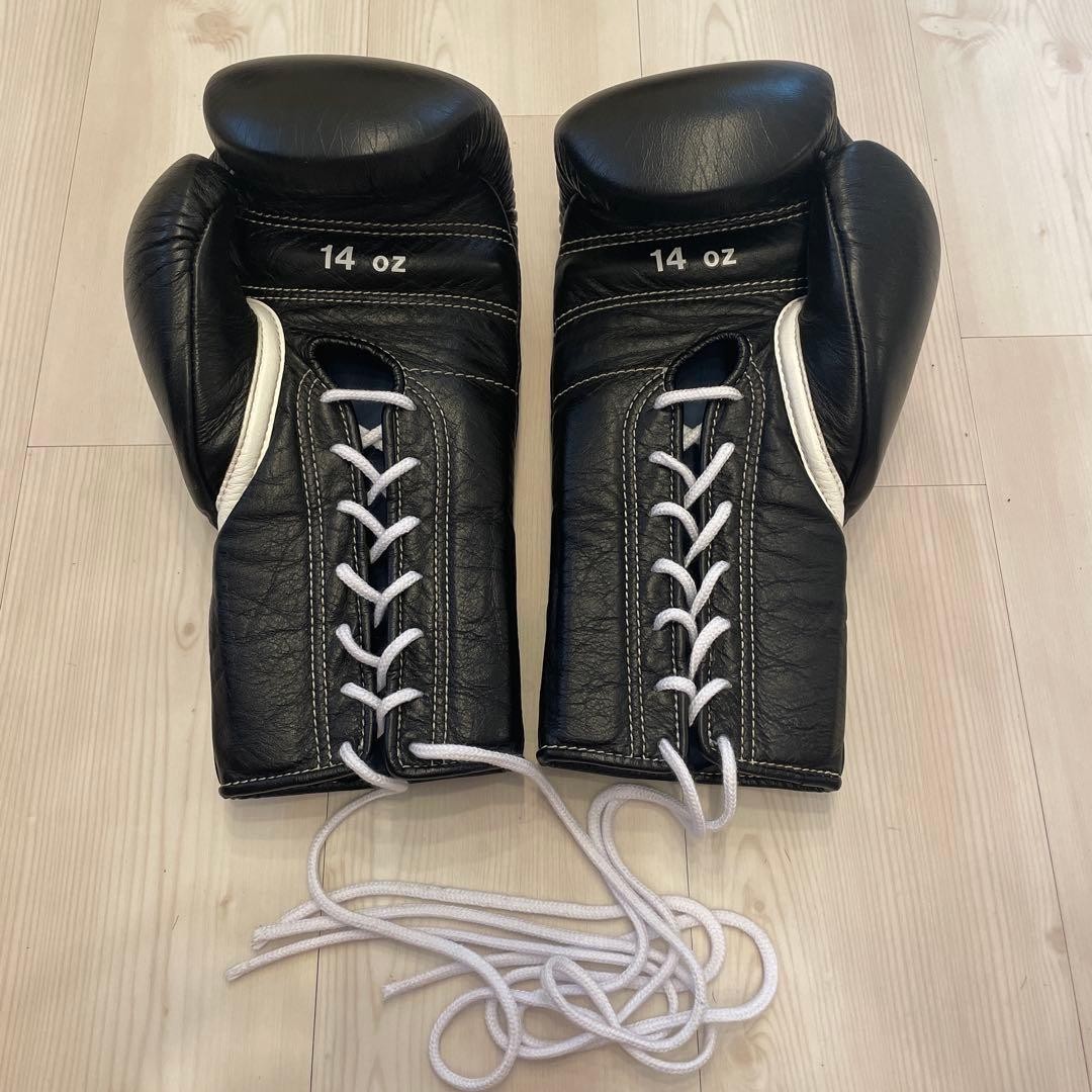 Winning14oz Boxing Gloves MS-500 Black String Pro type Used EX