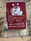 48 x 1g .999 Silver Bars - Panda Design  Wessex Mint - Sealed Case - 48 x 1g