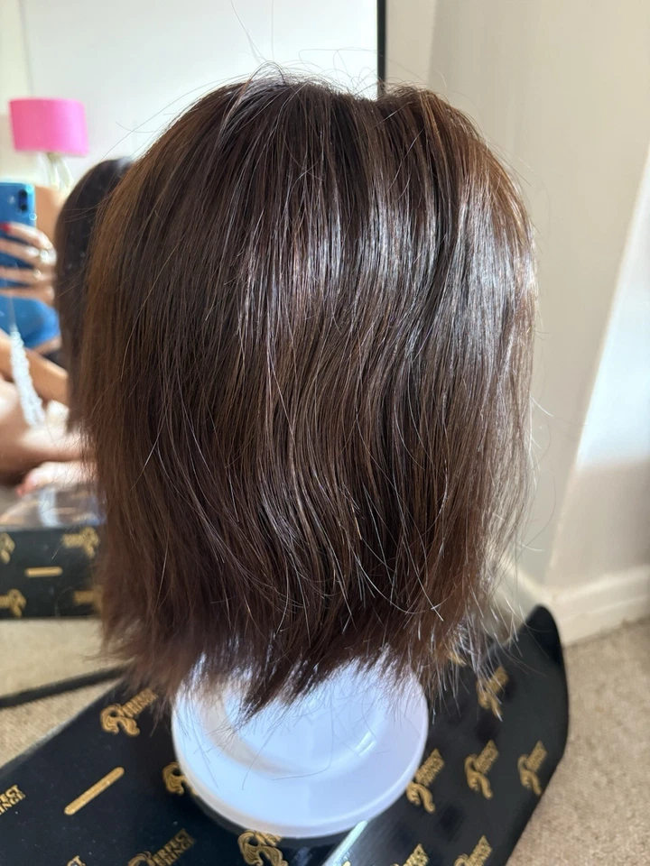 Follea Human Hair Custom Colour Wig Cap Size 21 Inch Hand Tied Used - Image 3 of 4