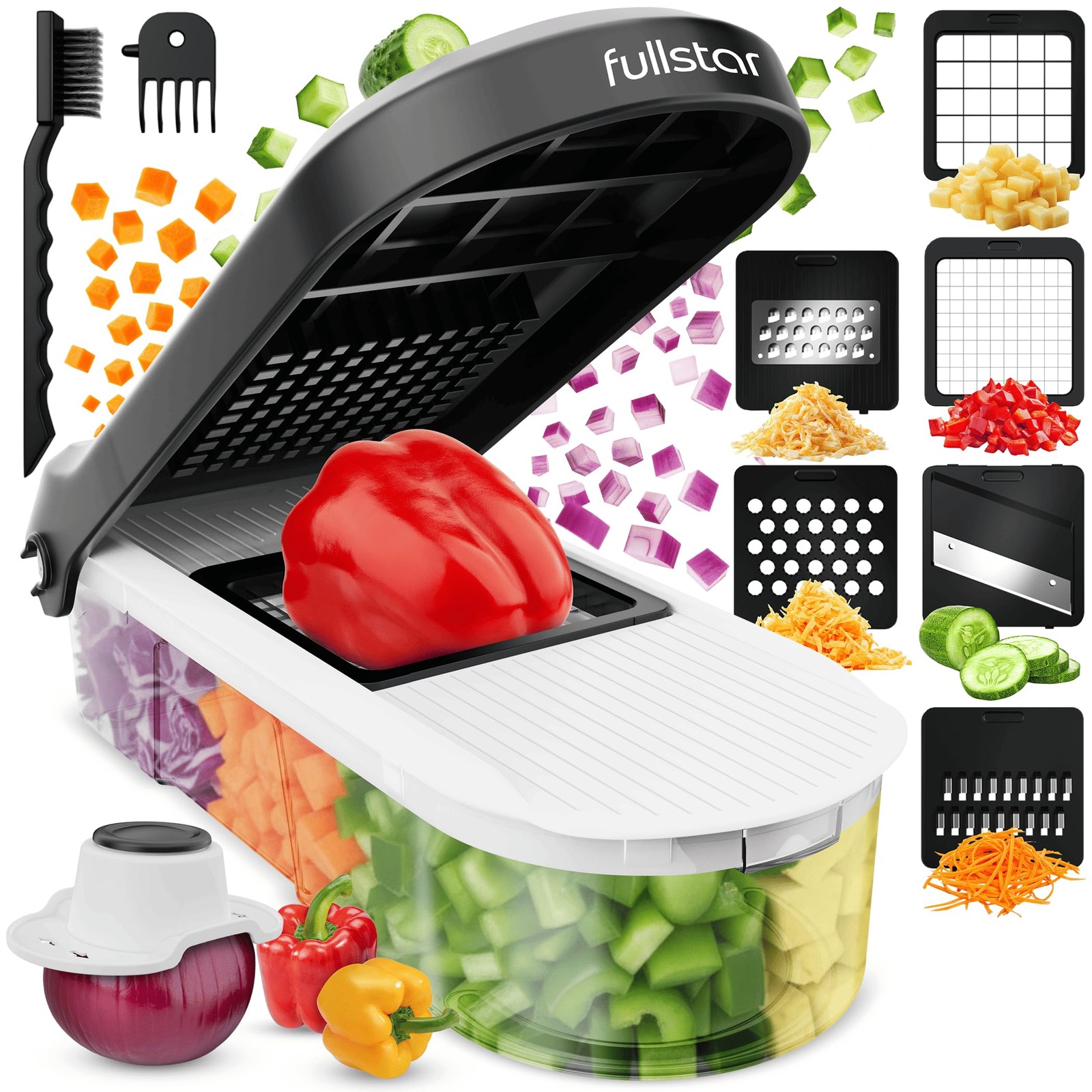 Fullstar Vegetable Chopper & Mandoline Slicer - Julienne Cutter Dicer Grater for