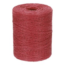 Natural Cotton Raffia Yarn 328Yard Craft Raffia Ribbon Crochet Yarn Red