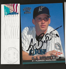 A.J. Burnett Rookie 2000 Pacific card #172 Auto Autographed Signed Marlins RC