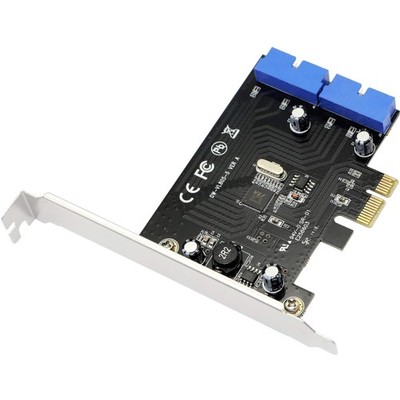 PCI Express auf Dual 19 Pin USB 3.0 Karte PCI-e auf internen 20-poligen Steck...