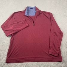 Johnston Murphy 1/4 Zip Pullover Sweater Men's 2XL Red Modal Polyester