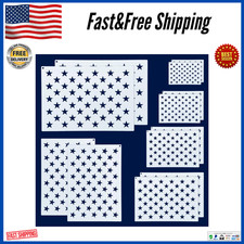 American Flag Stencil, Stars Flying American Flag Stencil Template for 12 Pack..