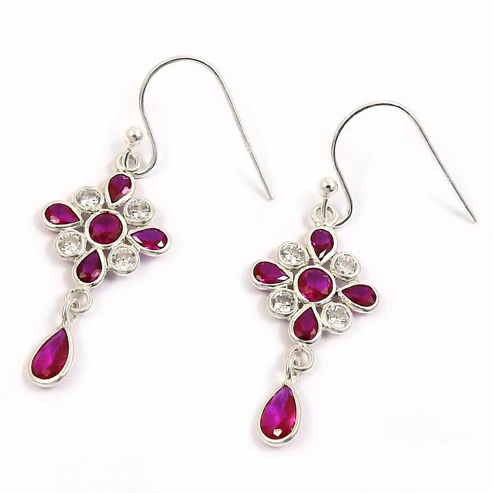 Orecchini Pendenti In Argento Sterling Con Gemma In Zirconia Cubica Per Sorelle - Immagine 4 di 4