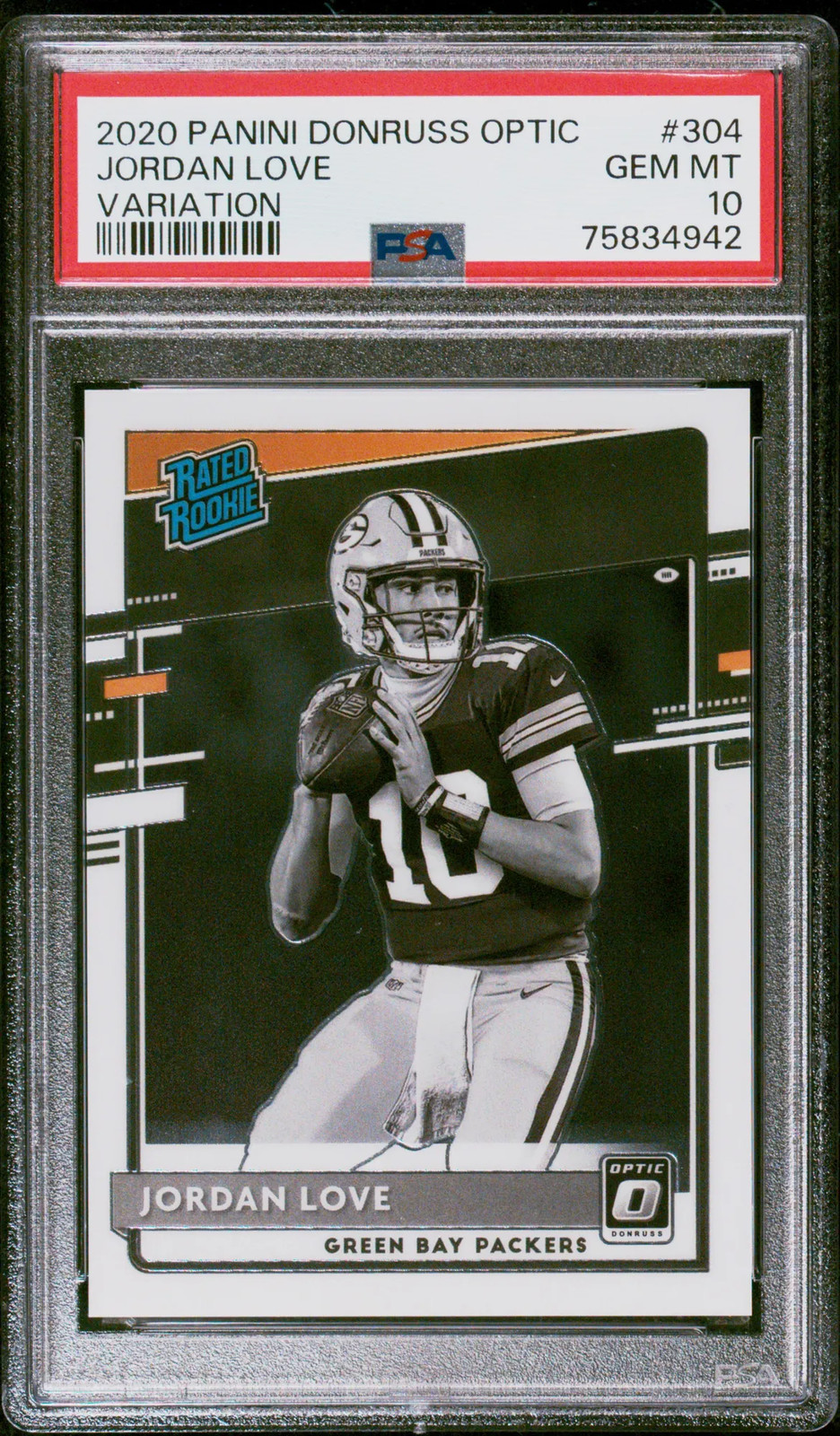 Jordan Love - 2020 Panini Donruss Optic Variation Rookie #304 PSA 10