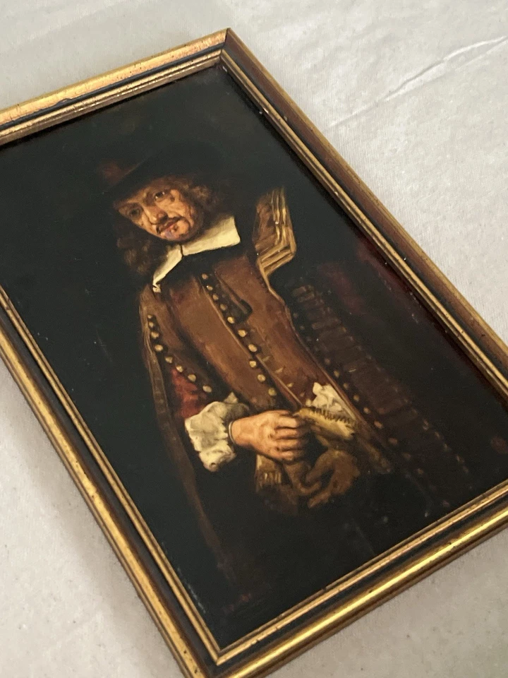 Rare 19th Century Fine Dutch Oil Painting Of Jan Six After Rembrandt - Image 4 of 4