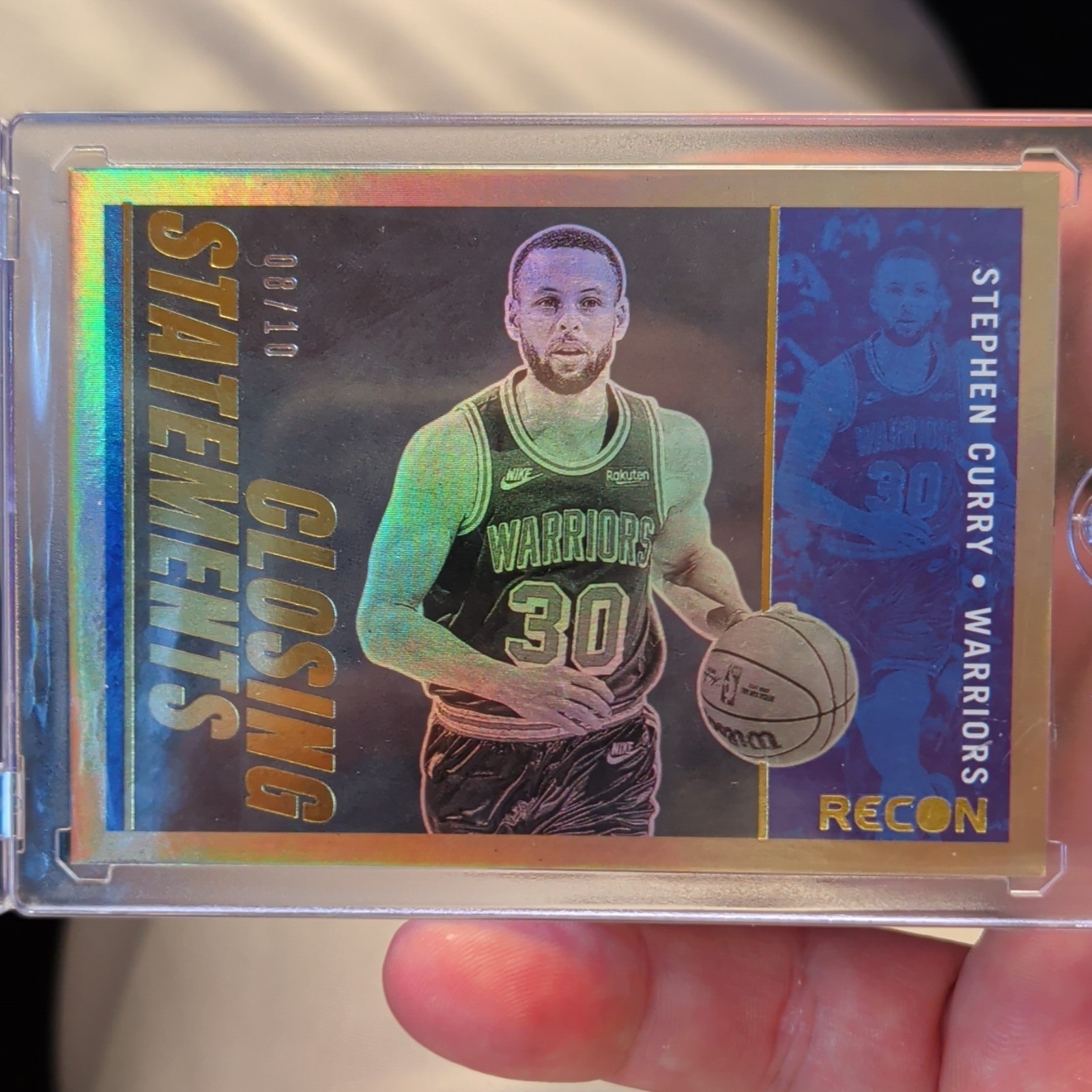 Panini Recon Closing Statements Stephen Curry #3 08/10 Golden State Warriors