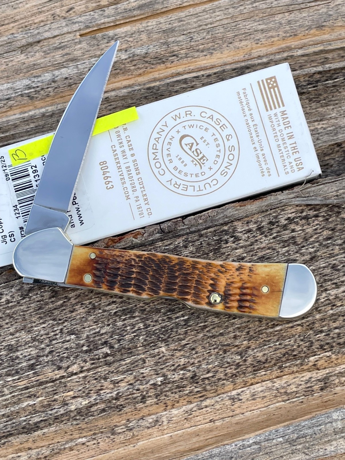 CASE XX *b 2025 BURNT AMBER TESTED XX DOGBONE SHIELD CS COPPERLOCK KNIFE KNIVES