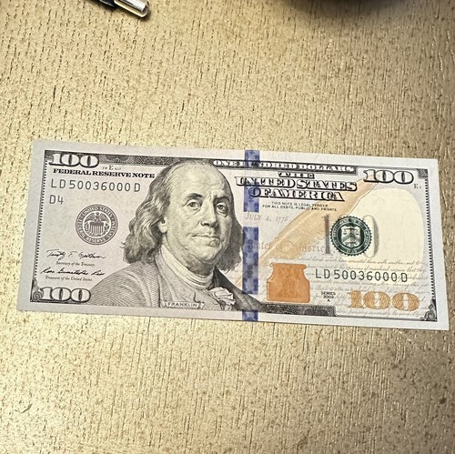 $100 Dollar Bill 2009 -A Series RARE & Very FANCY Five-0's UNCirculated - Picture 9 of 9