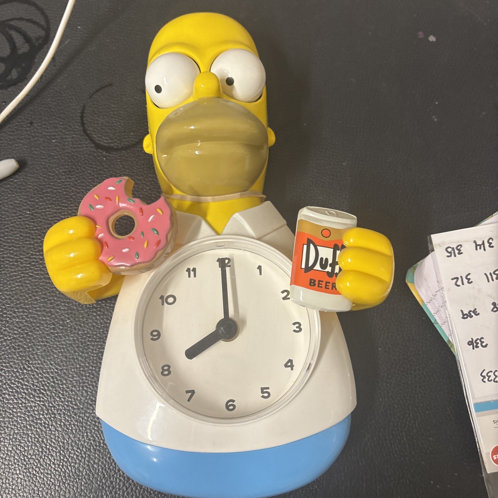 The Simpsons Homer Simpson 3-D Motion Wall Clock - Does Not Work - Parts Only -