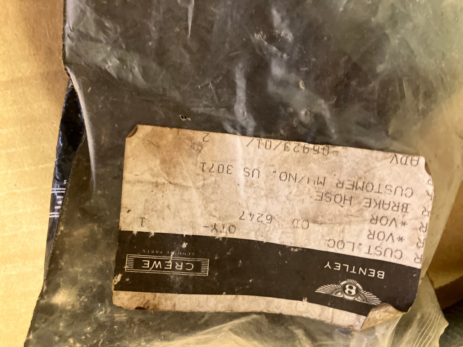 Rolls Royce  2 NOS Hydraulic or Brake  Hoses CD6247 from a RR Shop that Closed