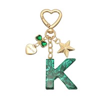 FüR Cute Initial Letter Keychain, Letter K Keychains FüR Frauen Bling GrüN