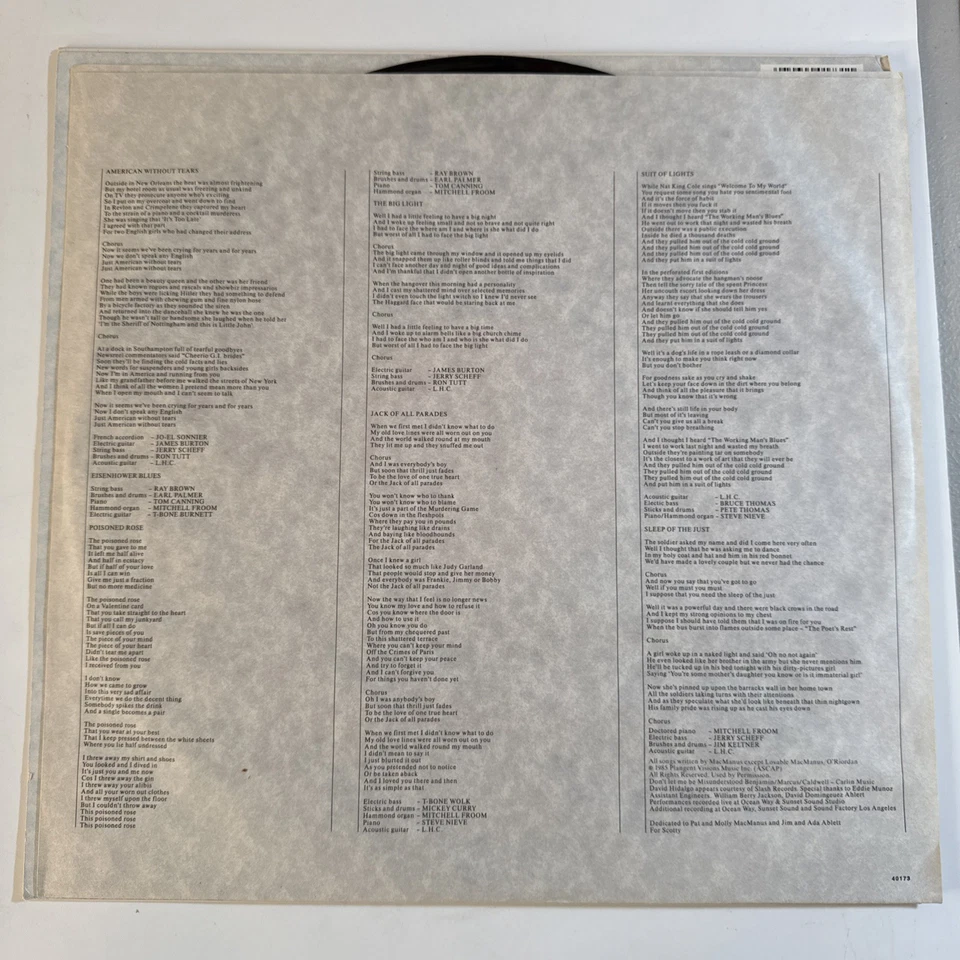 Elvis Costello - King of America Vinyl LP W/Orig Insert EX/VG+ - Image 4 of 4