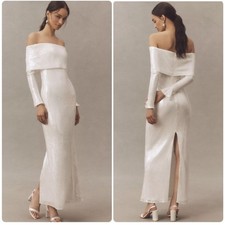 Abito Anthro Mare Mare manica lunga spalle scoperte maglia paillettes maglia elasticizzata XS