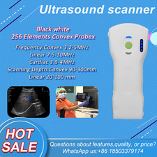 Wireless Black White Ultrasound Scanner 256 Elements Convex Linear Cardiac Probe