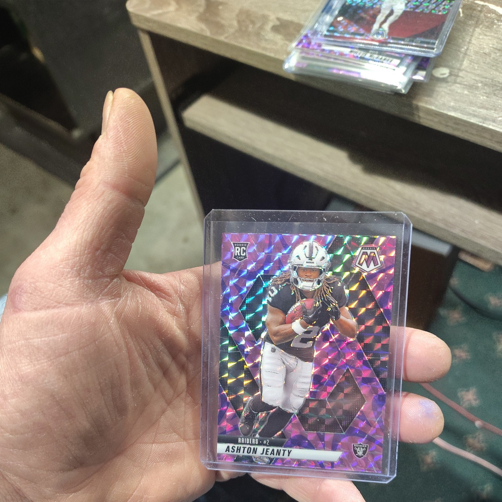 2025 Panini Mosaic- Ashton Jeanty #345 Mosaic Reactive Purple LV Raiders (RC)