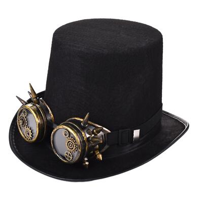 Steampunk-Zylinder, Schwarz, Für Herren Und Damen, Steampunk-Hut Für Urlaub,
