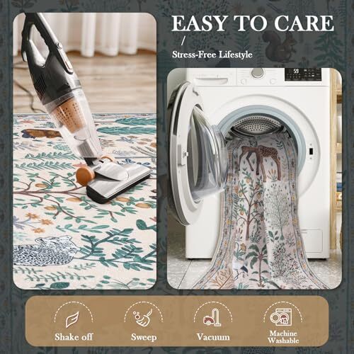8x10 Area Rug Washable Living Room Area Rug Area Rug for Bedroom, 8'x10' Beige - Picture 4 of 8