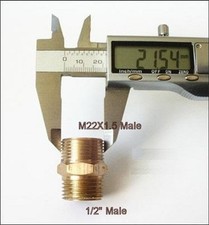 Pipe Fitting 1/2" NPT to Metric M22 M22X1.5 Male Brass Adapter