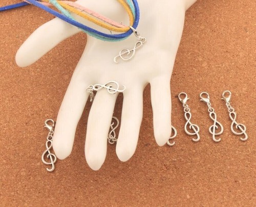 Charm Clip-on Treble Clef Note Bracelet Necklace Zipper Keychain Stitch Markers - Foto 2 di 3
