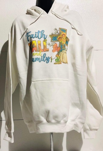 Faith Fall Family Sunflowers Cross Pumpkin Women’s Sweatshirt Hoodie Size M New - Picture 9 of 24