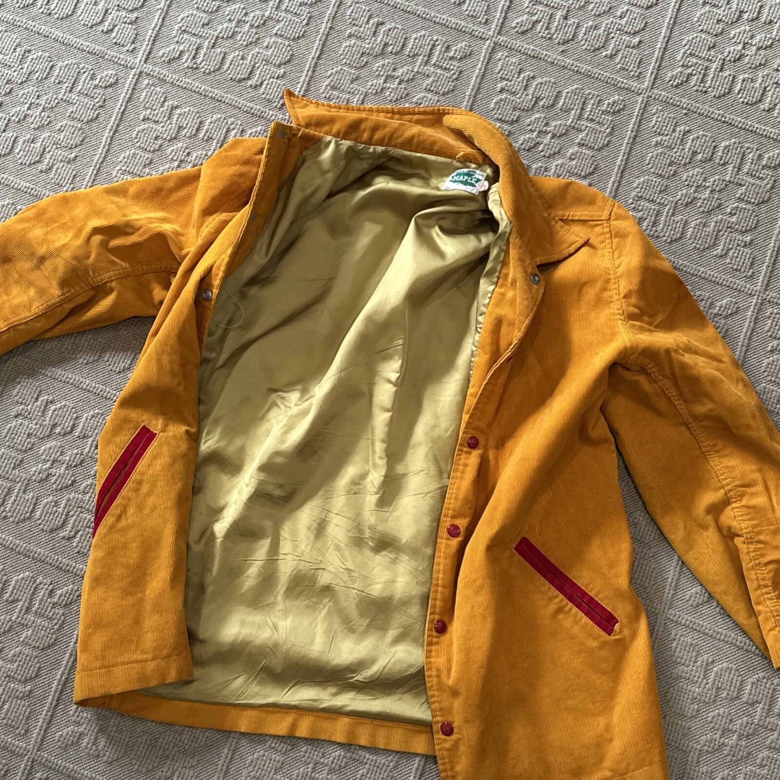 Vintage Maple Sportswear Corduroy Jacket Size 42 Orange Red Used