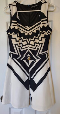 AMN Philipp Plein Style Signature Designer Geometric A-line  Dress Worn Once 