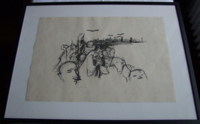 DDR Kunst Prof.Hans Theo Richter Dresden,Orig.Litho.,sign.34x23cm Darstellung,Bl
