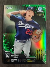 2019 Bowman Chrome Dustin May Scouts Top 100 Green Refractor RC Dodgers /99