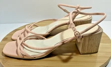 DOLCE VITA Womens BABY PINK Wood Block Heel Ankle Strap Dressy Sandal Shoe SZ 10
