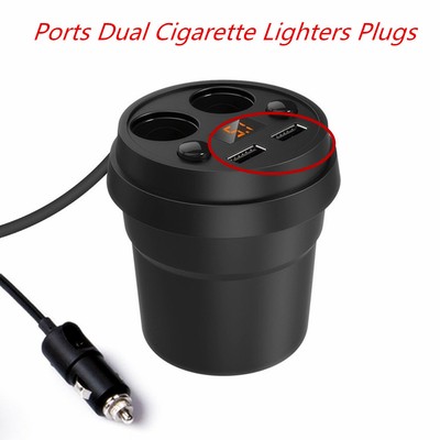 Car Charger Multiple Usb Ports Dual Cigarette Lighters Smart Plugs