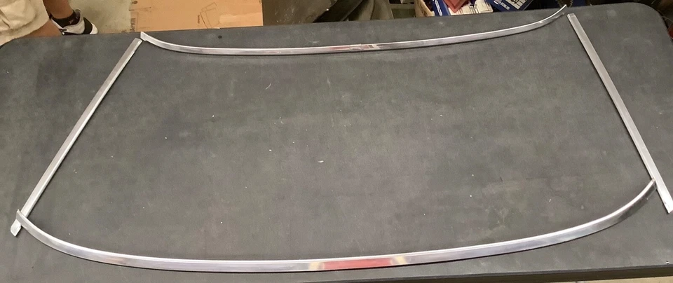 VINTAGE 1968-74 AMC Javelin AMX Front Windshield Trim Molding Set Complete 5 pc - Image 2 of 4